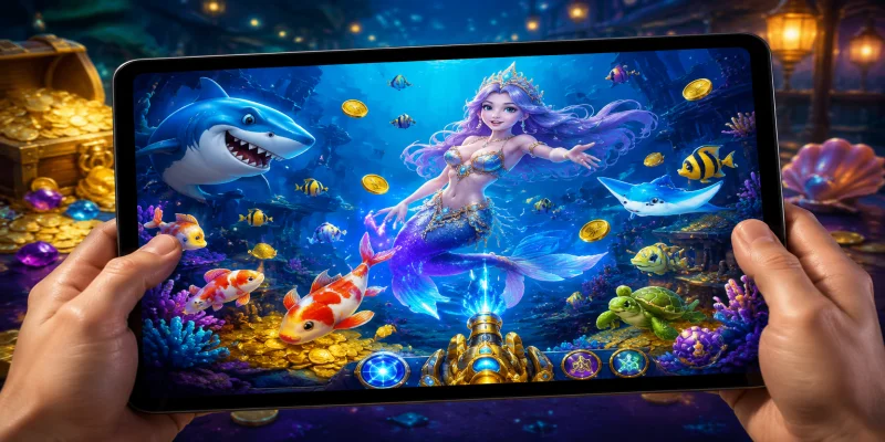 Giao diện sảnh game bắn cá nhân ngư sống động với đồ họa 3D sắc nét tại VN88